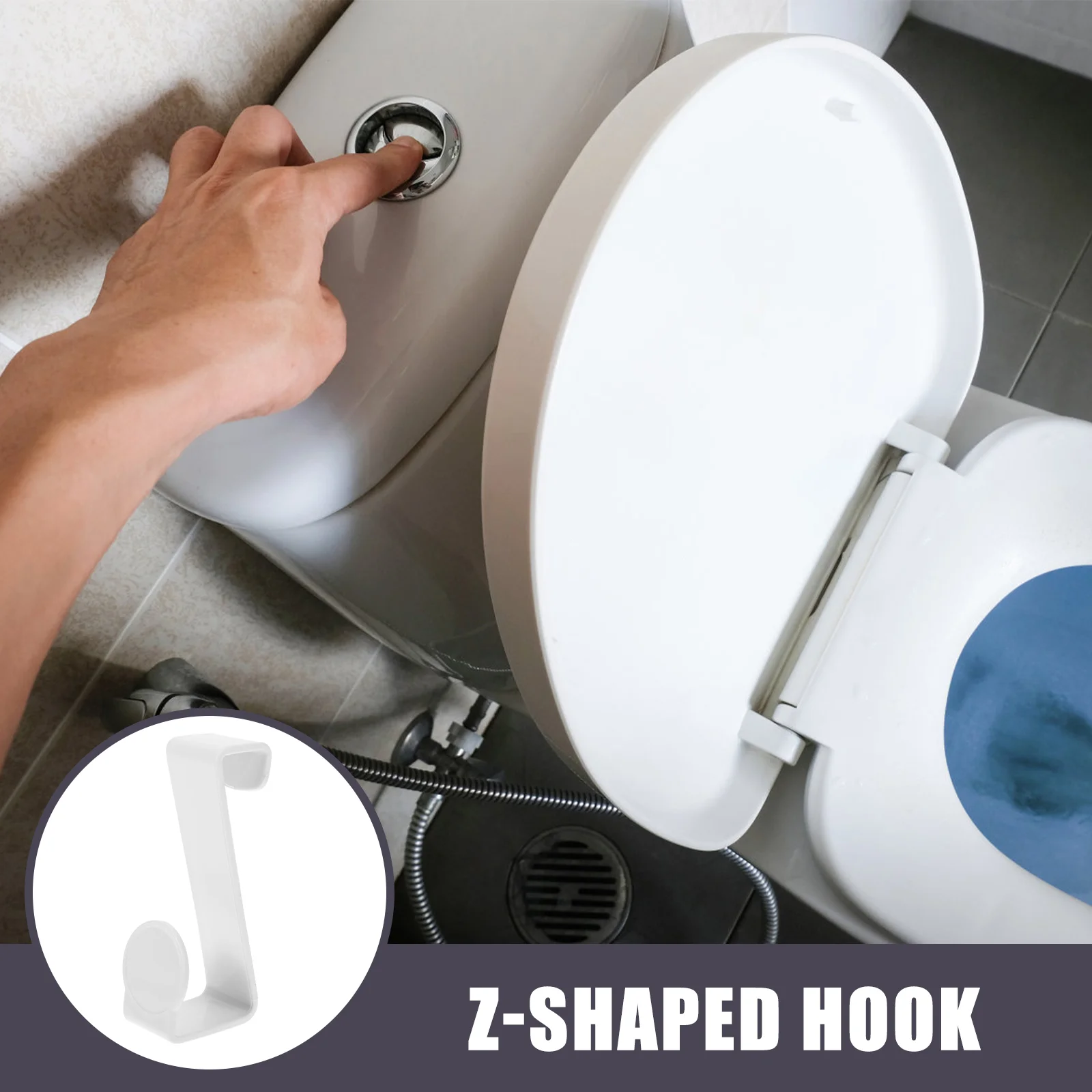 2 Pcs Multifunctional Z Hook Kitchen Bathroom Toilet Plastic Hooks Potty Home Organizing Clothes