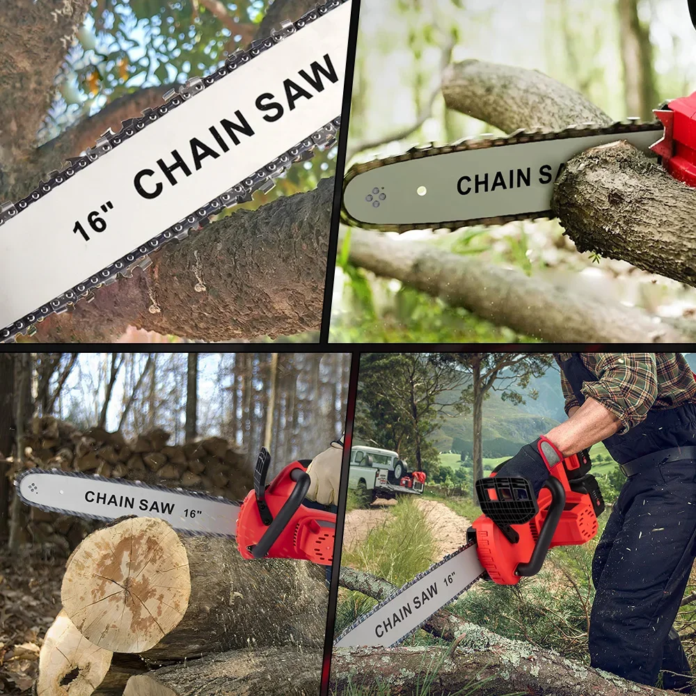 Brushless 16Inch Electric Chain Saw 30000RPM Cordless Chainsaw Woodworking Cutter Garden Pruning Tools For Makita 18V Battery