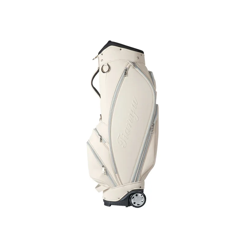 Golf Bag with Wheels Waterproof Nylon Multi Compartments Large Capacity Durable Portable Golf Club Bag