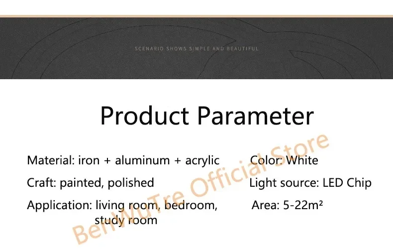 Simple LED Ceiling Light Dining Living Room Acrylic Round