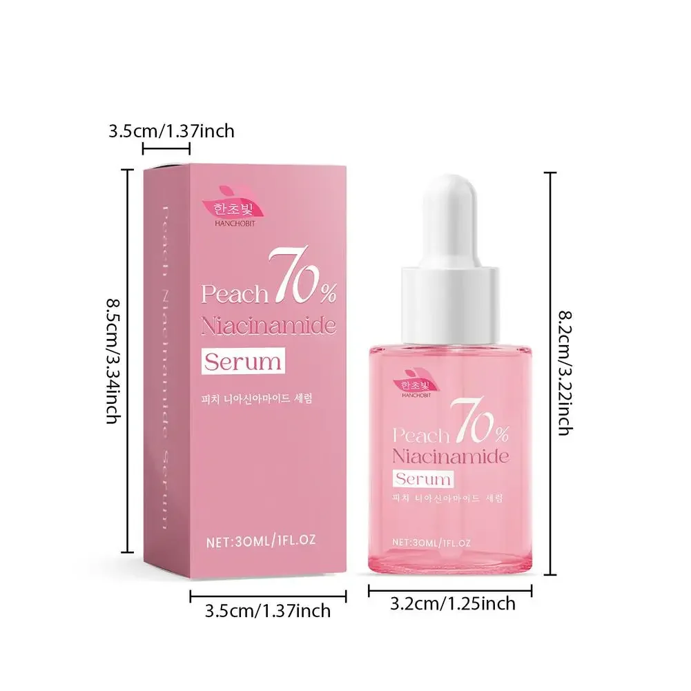 Nowe brzoskwiniowe serum nawilżające z 70% niacynamidem zapobiegające wysuszeniu olejku eterycznego do twarzy zwiększające elastyczność gładkie zmiękczające pielęgnacja skóry