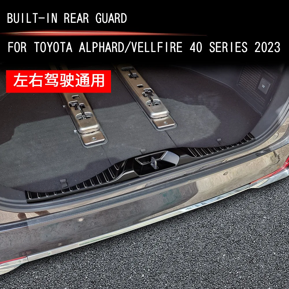 

Накладка на порог багажника для Toyota Alphard AH40 40 Vellfire 2024 ~ 2026, накладка на порог, накладка накладки, часть наклейки, аксессуары