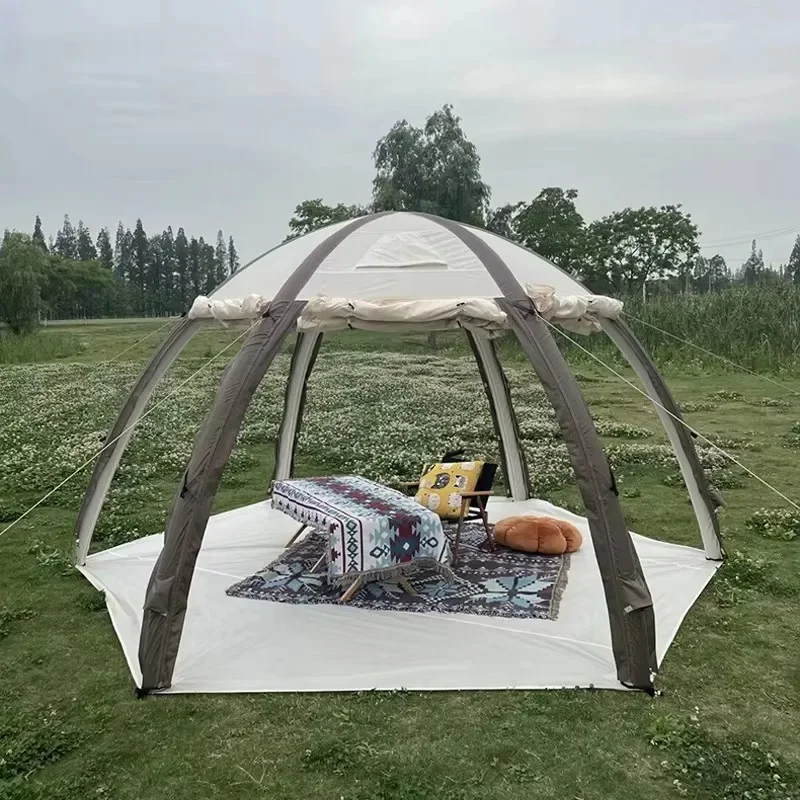 Inflatable Tent Outdoor Thickening Double Sunscreen Rain And Dew Camp Tent One Tent Three Portable Quick Open Pergola