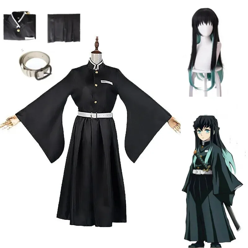

Demon Slayer Tokitou Cosplay Muichirou Costume Dress Adult Anime Kimetsu Tanjirou Halloween Clothes Suits