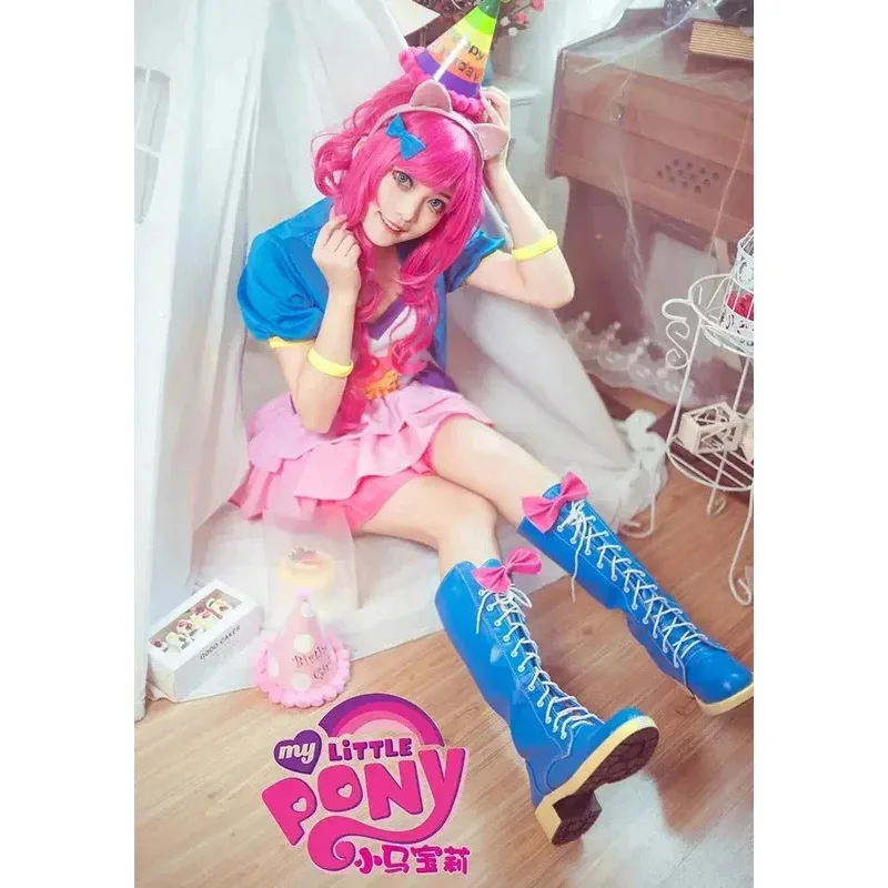 Disfraz de Anime Little Pony Pinkie Pie, falda de princesa encantadora, traje de uniforme, moda para fiesta de Navidad y Halloween