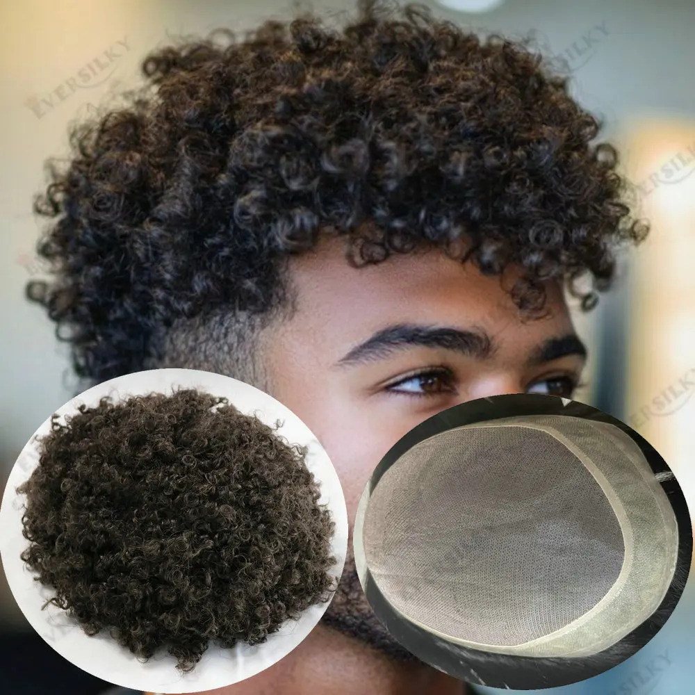 

8 мм вьющиеся коричневые мужские волосы протез моно волосы парики для мужчин 10 мм 12 мм вьющиеся прочные мужские парики 100% протез человеческих волос