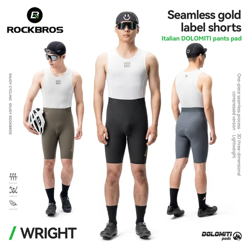 Imagen 2 del producto ROCKBROS pantalones cortos de bicicleta para hombre, pantalones de ciclismo acolchados transpirables sin costuras de verano, ropa de bicicleta de montaña y carretera que absorbe los golpes