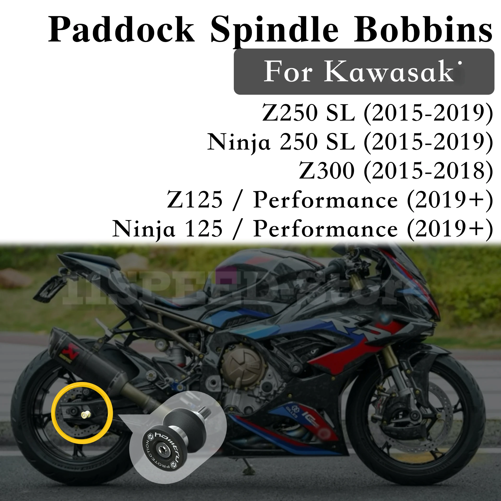 Paddock Stand Bobbins For Kawasaki Ninja125 Ninja250 Z125 Z250 Z300 2015-2019 motos accessories for protection