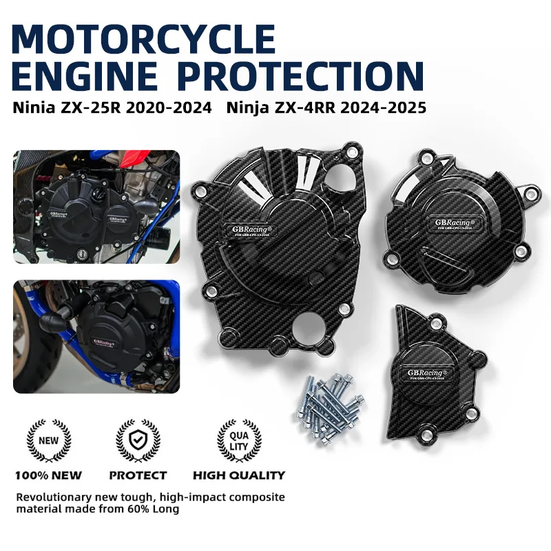 

GBRacing V2 motorrad zubehör carenados For KAWASAKI Ninja ZX-25R 2020-2024 Ninja ZX-4RR 2024-2026 New Secondary Engine Cover Set