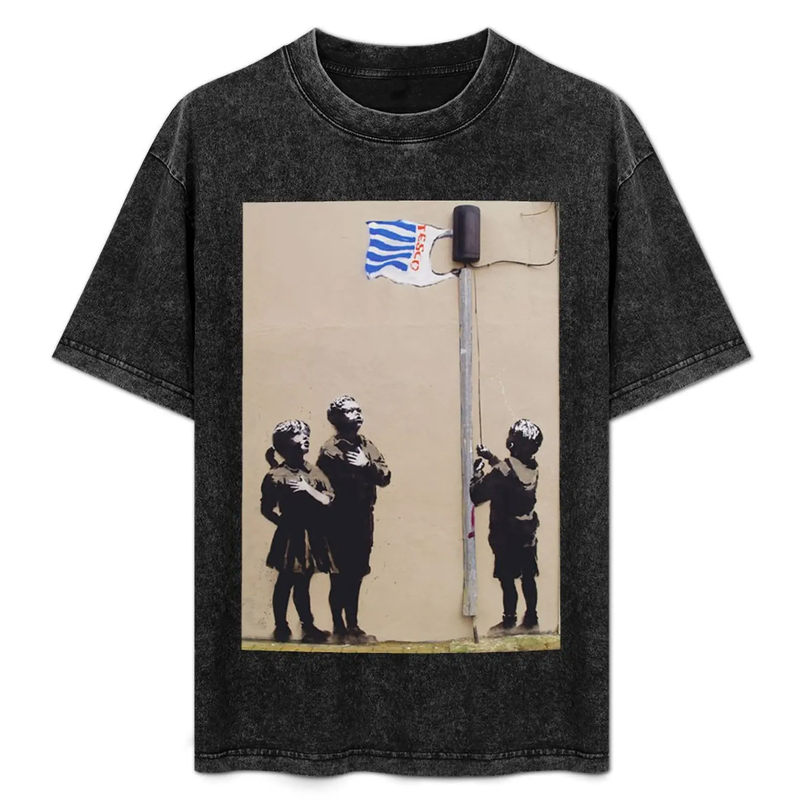 

In Tesco We Trust by Banksy T-Shirt Holiday Casual Short Sleeve Top