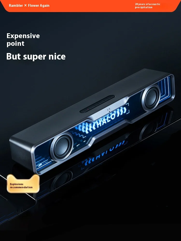 Hecate Halo Soundbar Bluetooth Speaker Rgb Dual Mode Wireless Esports Speakers Noise Reduction Heavy Bass Desktop Pc Gamer Gifts