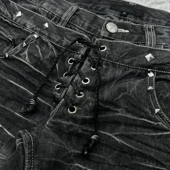 Fashionable High Street Double Waisted Lace Up Micro Flared Women Jeans Y2K Retro Harajuku Washed Design for Men and Women Jeans 3 Fashionable High Street Double Waisted Lace Up Micro Flared Women Jeans Y2K Retro Harajuku Washed Design for Men and Women Jeans 3