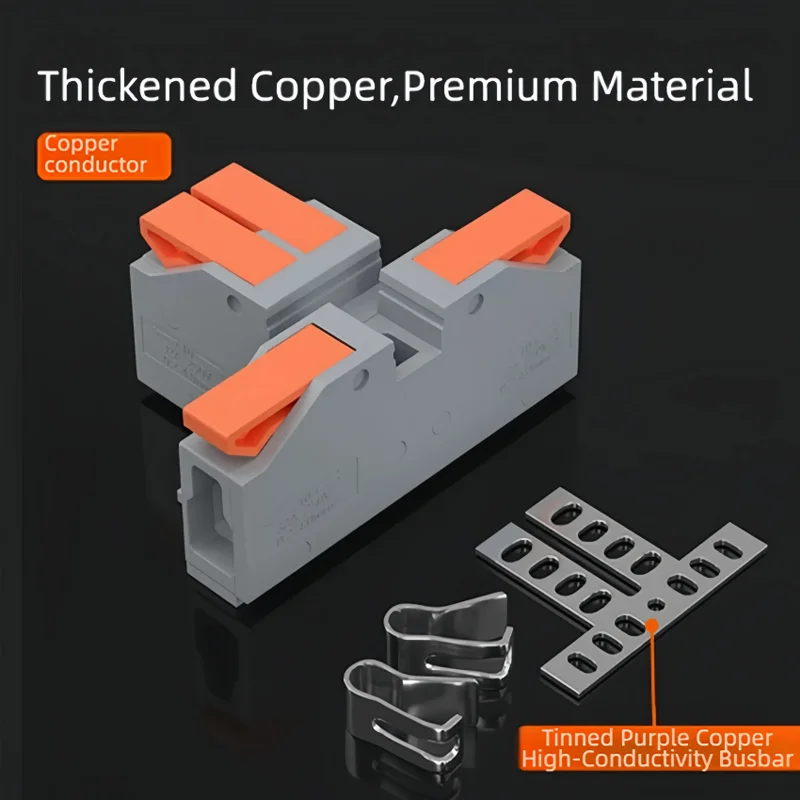 T-Type Quick Wire Connector 4/6mm²,Thickened Pure Copper, Fast Splice, Secure Clamping for Electrical & Automotive Wiring