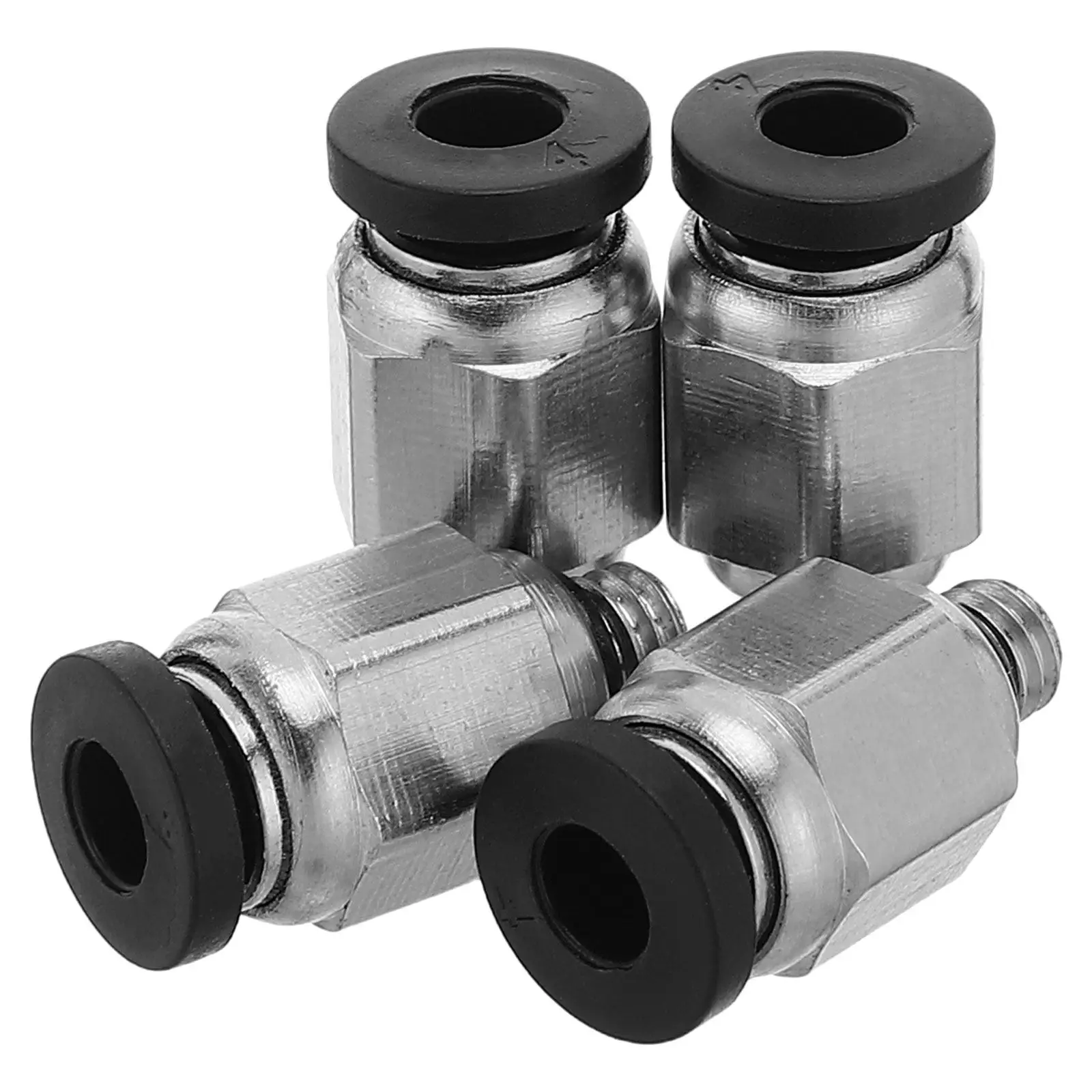 4Pcs Nickel Plated Copper Push to Connect Pneumatic Straight Quick Fitting for Air Hose Tube Connection Industrial Automation