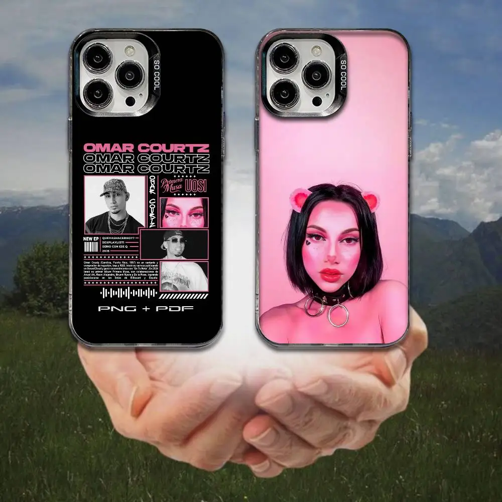 Чехол для телефона Omar Courtz Primera Musa для iPhone 16,15,14,13,12,11,8,7,Pro,Max,Plus,Mini,XS,SE Anti Fall Black Matte Hard