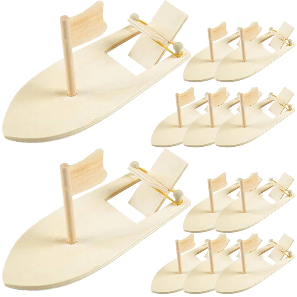 

12pcs Sailboat Model Kit Blank DIY Crafts Kids Home Decor Diy Wooden Sailboat Model Wood Safe Toy School Project