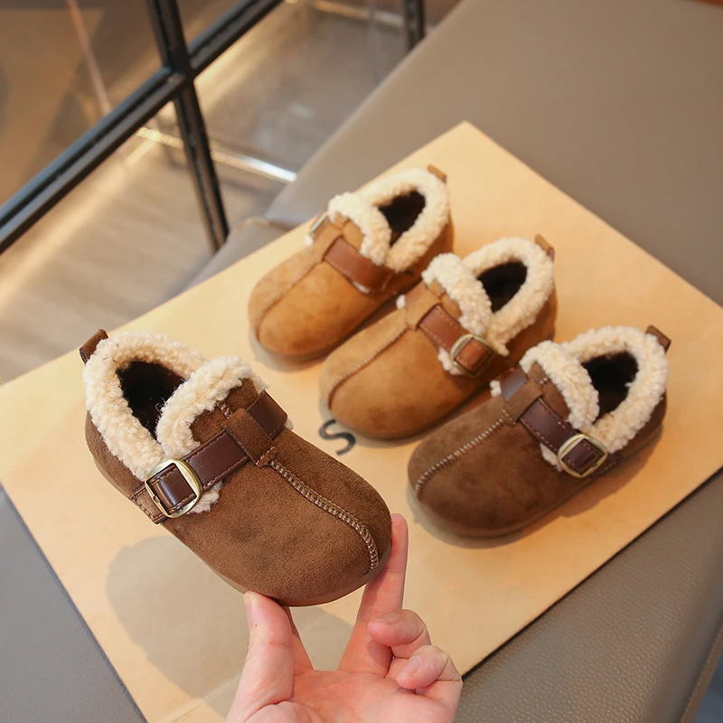 

Children's Cotton Shoes Classic Boys Girls Warm Snow Boots Soft Non-slip Kids Casual Thermal Shoes Round Toe Winter New