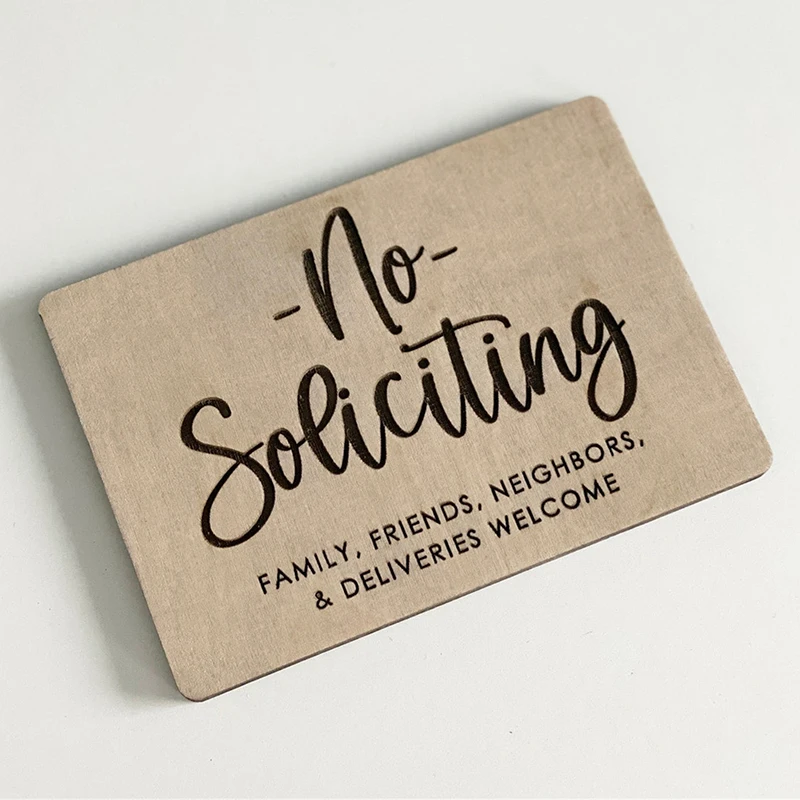 /KQM/Adhesive no Soliciting Door Sign Self Wooden Baby Sleeping Sign Door Bell Sign Please do Not Disturb Privacy