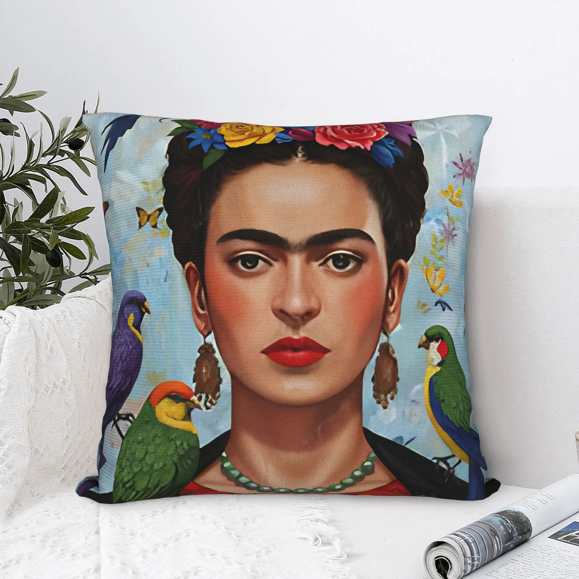 F-Fridas K-Kahlooo Pillow Cover  Funny Pillow Case For Wedding Party Home Decor Square Pillowcases Gift