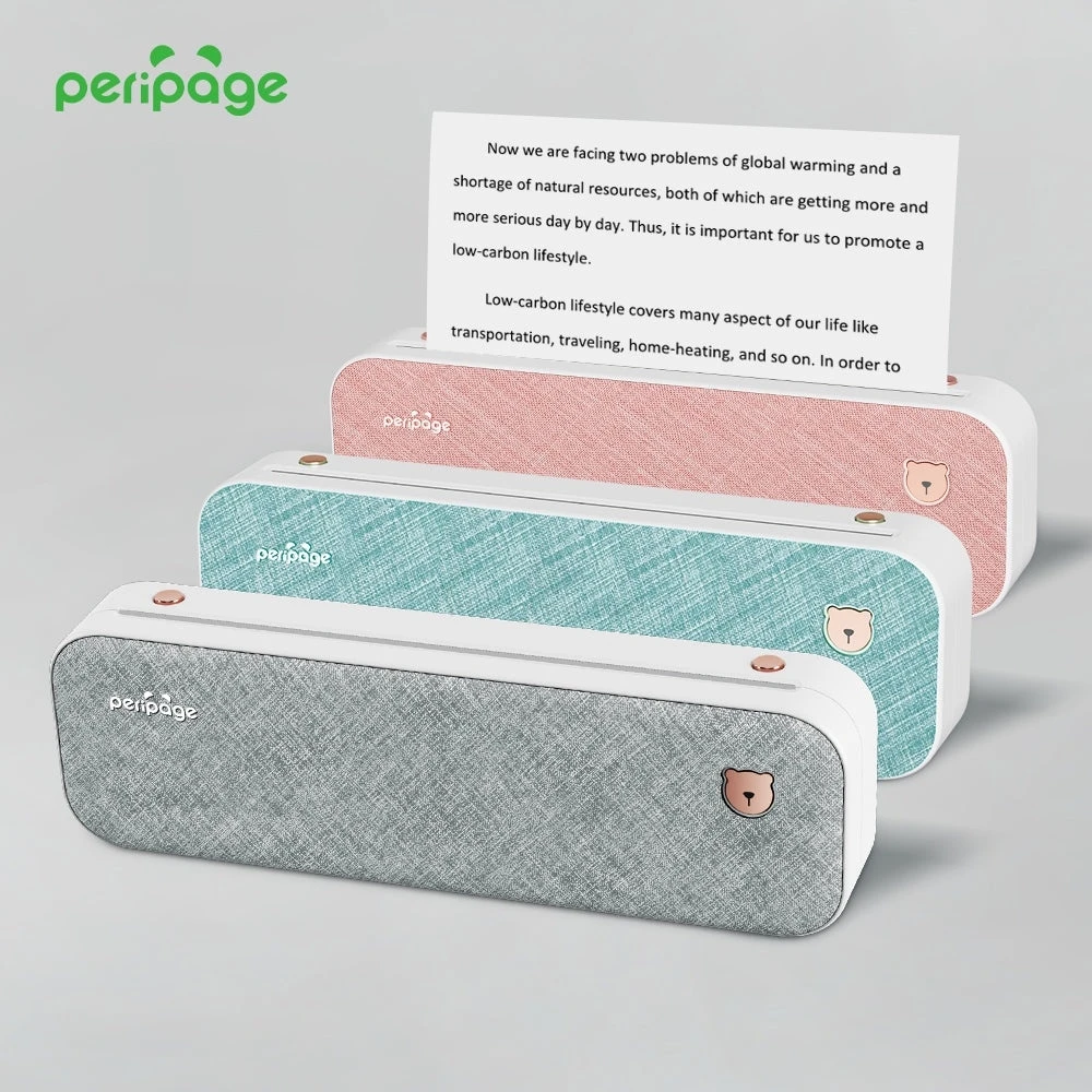 PeriPage-Mini imprimante de tatouage portable, sans encre, papier thermique, sans fil, Bluetooth, téléphone portable, A4, 203 Dpi, 304