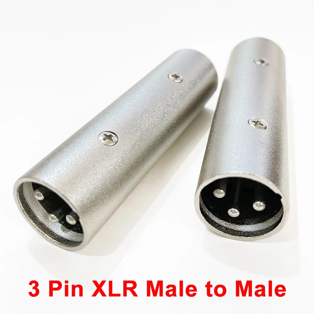 1/3/5Pcs 3Pin XLR Plug Male to Male Audio Microphone Adapter Cannon plug Extension Converter Connector High Quality