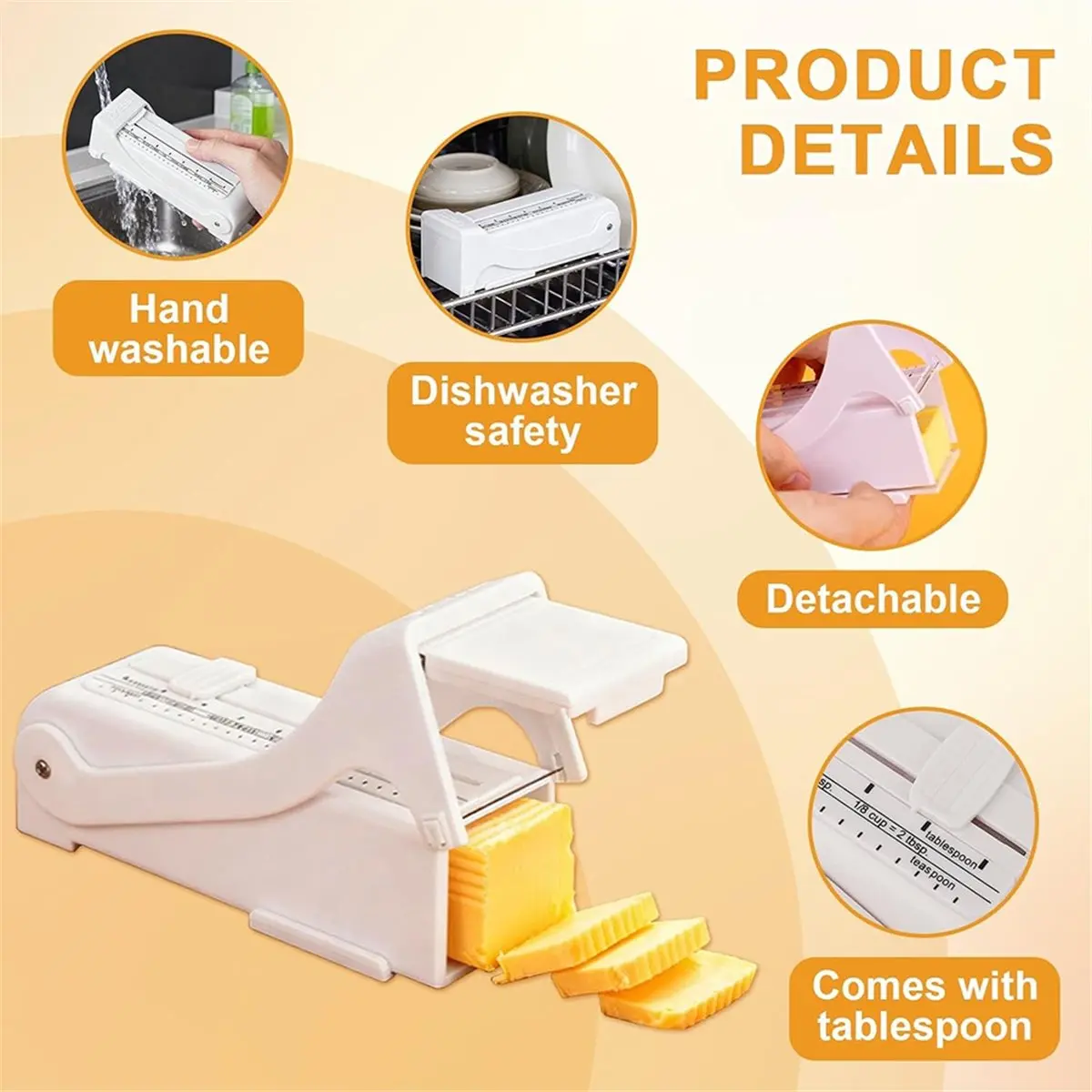 Cortador de Mantequilla TOP! con Tapa Hermética, Dispensador de Mantequilla con Cuchilla de Acero Inoxidable para Pan, Pasteles