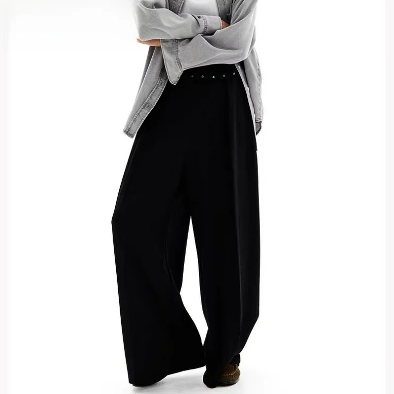 

Spring 2025 New Women's High Waist Wide Leg Casual Pants Simple Loose Trousers Ele Lady Commute Sle Long Pants