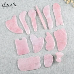 Natural Rose Jade Gouache Scraper Face Lift Massager for Face Gua Sha Board Skin Face Relax Sliming Beauty Eye Neck Thin Lift