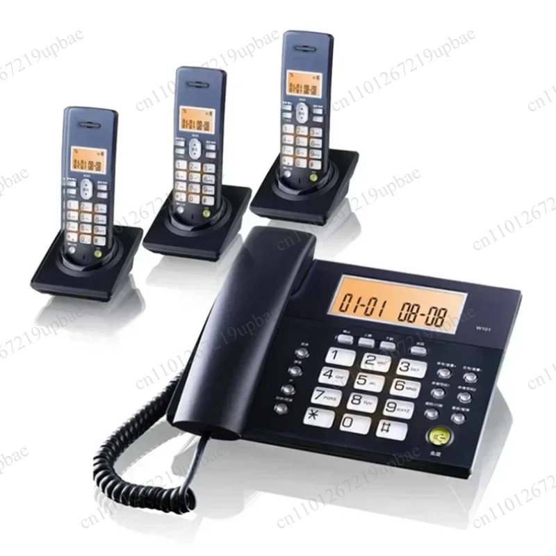 Expandable Corded Cordless Telephone Answering System Caller ID Orange Backlit Speakerphone