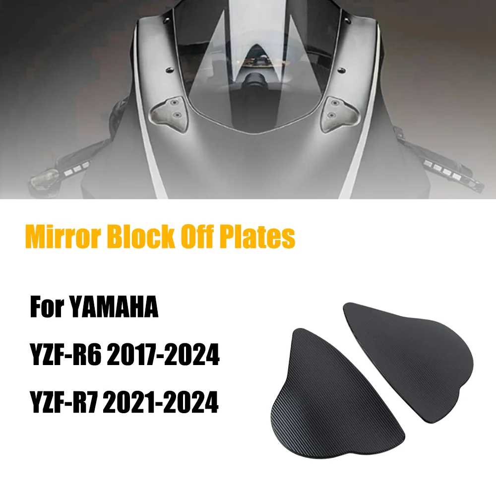 

For YAMAHA YZF R6 R7 YZF-R6 2017-2024 YZF-R7 2021-2024 Mirror Hole Decorative Rearview Cover Replacement Cap Block Plates