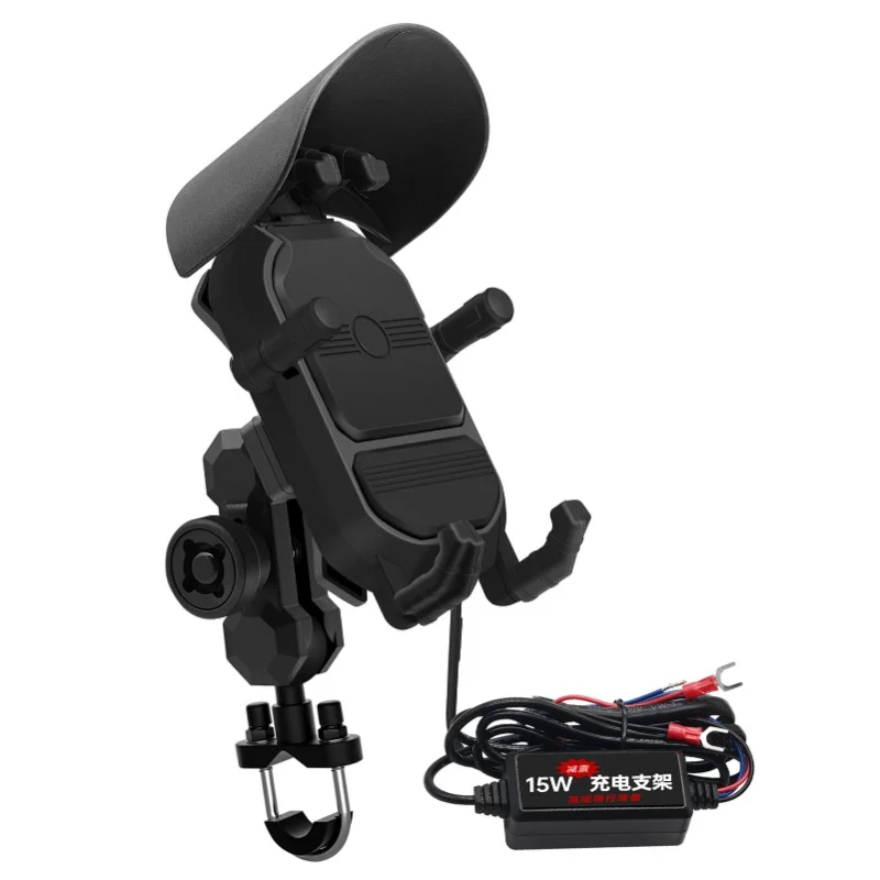 

Motorcycle Phone Mount 15W Wireless Fast Charging Shock Absorption Adjustable Fit For NINJA 250 300 400 650