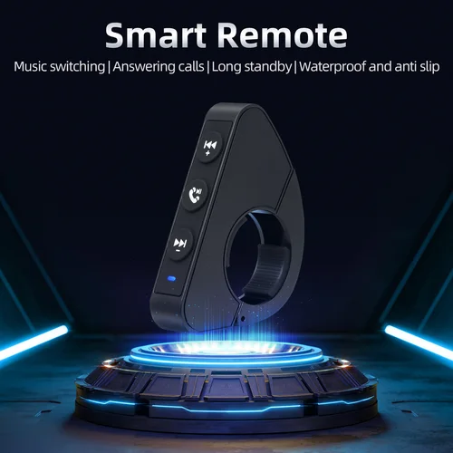 Imagen 2 del producto Controlador multimedia para manillar de motocicleta, interruptor de volante, inalámbrico, control remoto para teléfono inteligente, compatible con Bluetooth