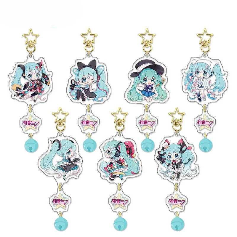 Hatsune Miku Bell Pendant Buckle Animation Cartoon Peripheral DIY Pendant Acrylic Keychain