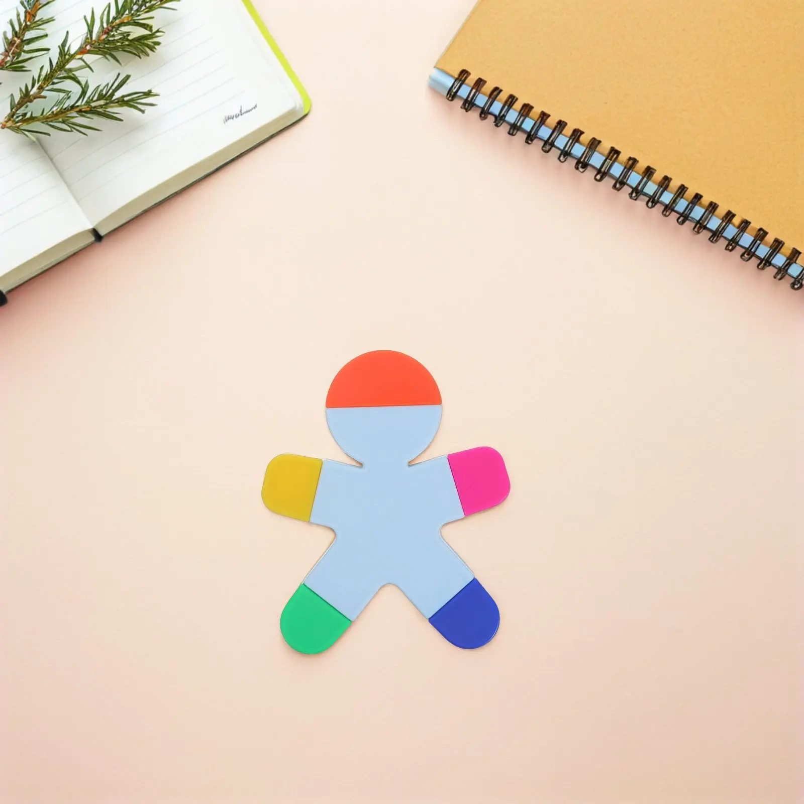 

3 Pcs Human Shaped Fluorescent Marker Creative Office Pen Gift Cute Figure Highlighter Cartoon 5-in-1 Book Highlighters Pens