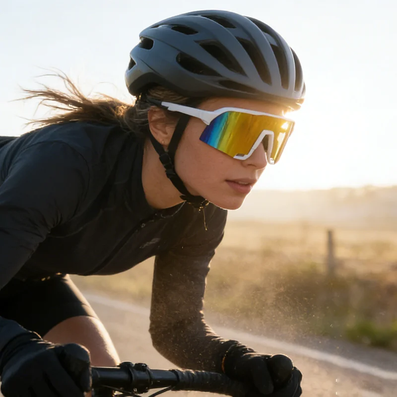 New Outdoor Windproof Cycling Glasses All-In-One Eye Protection And Sun Protection European-Style Running Sports Sunglasses 113