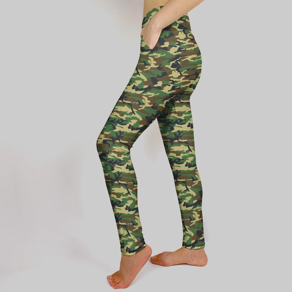 LETSFIND Super Soft 3D Camouflage Digital Printing Pockets Pants Fashion High Waist Fitness Women Inside Pockets Sexy Leggings