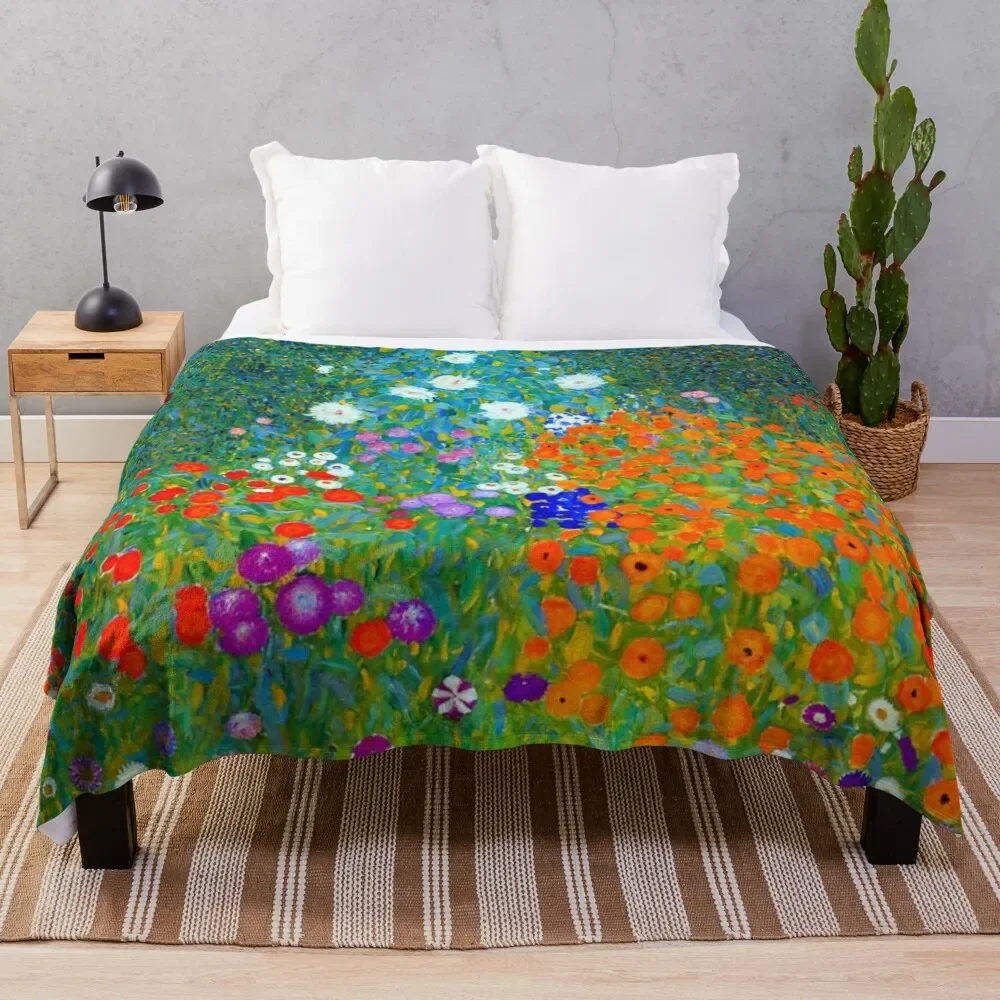 

Gustav Klimt - flower garden Throw Blanket Summer Designers Blankets