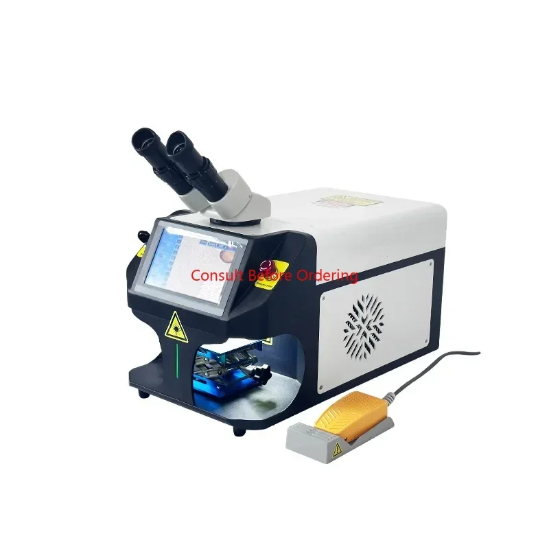 Saldatrice per gioielli da tavolo da 100 W Nuova fibra in condizioni per gioielli in metallo in acciaio inossidabile in alluminio oro argento