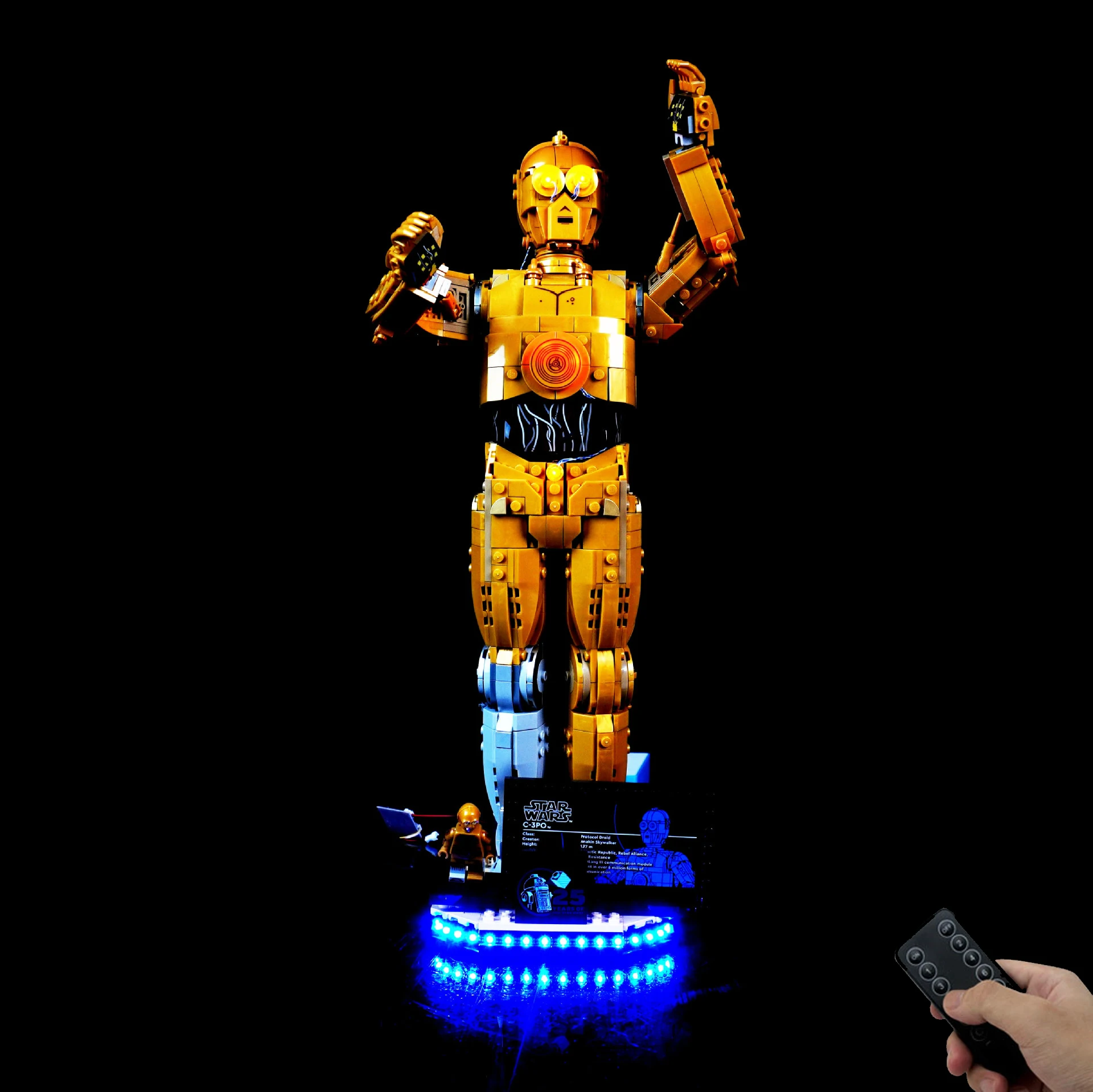 

Комплект светодиодного освещения «сделай сам», совместимый с моделью Space Saga Droid 75398, светильники с дистанционным управлением для демонстрации кирпича робота (только светильники)