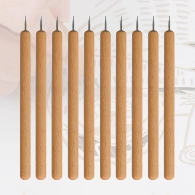 For etching and copperplate printing, with beech wood handle, 10-count engraving needles