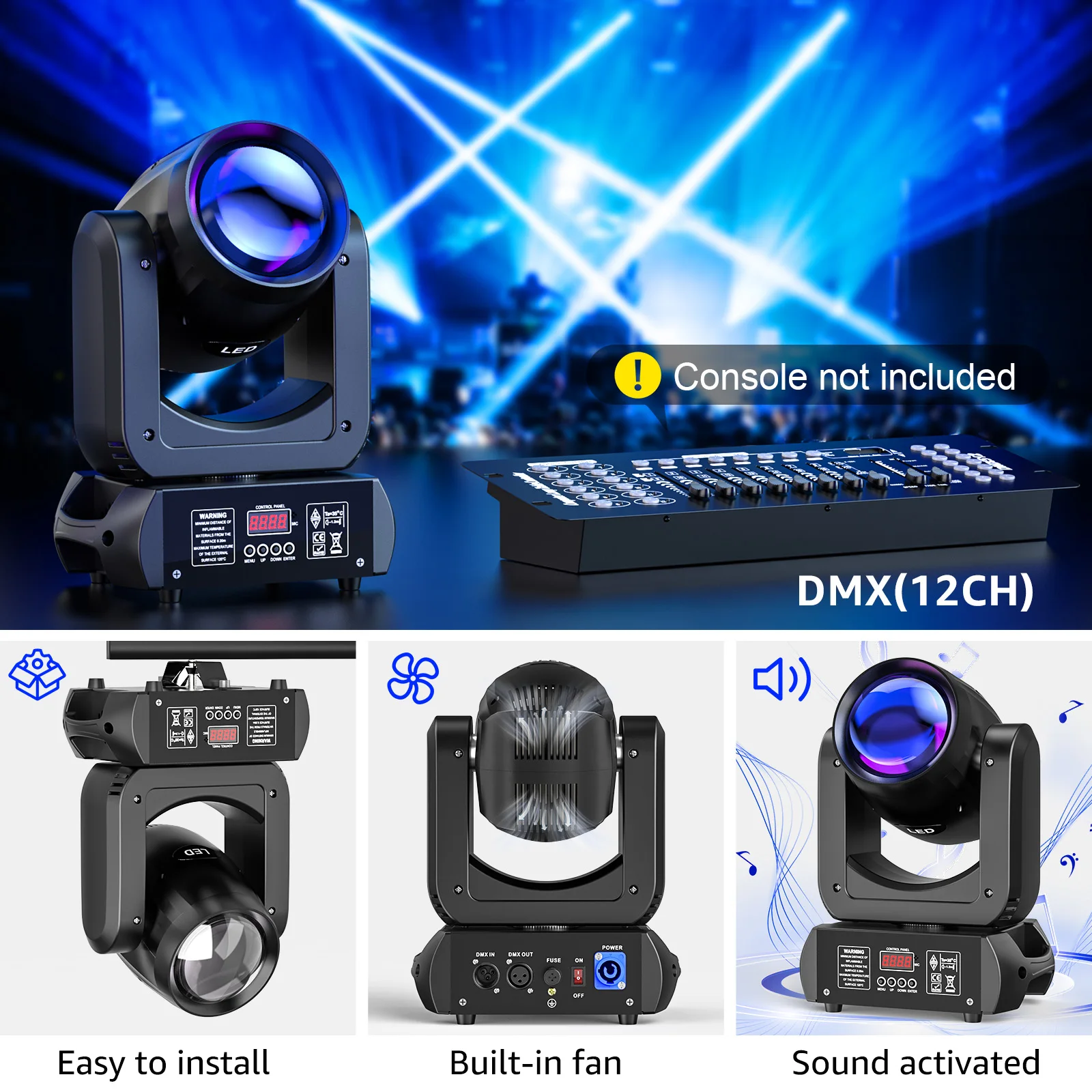 U’King 150W Beam Moving Head Lights 18Prism 8Gobo Stage Light DMX DJ Light For Wedding Church Party KTV Disco Dj Bar