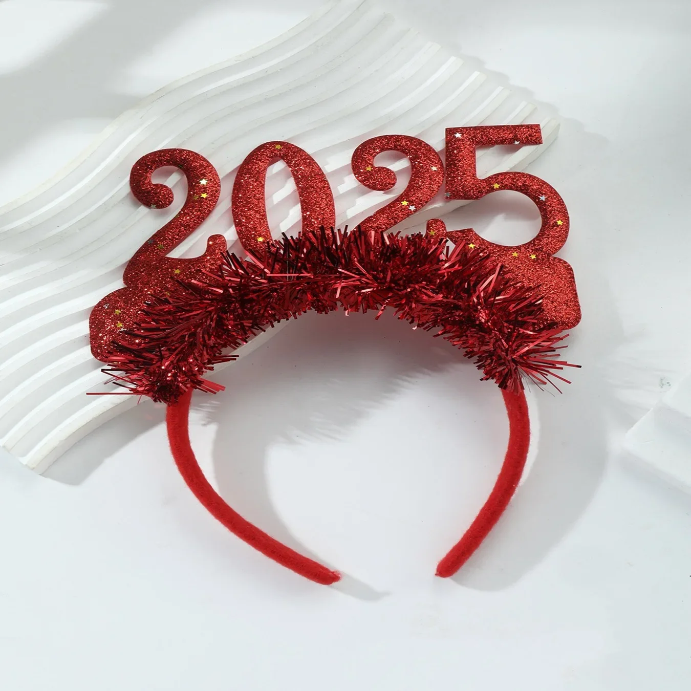 

2025digital headband New Year's Eve party decorations New Year's photo hair accessories headgear women's headband Christmas gift