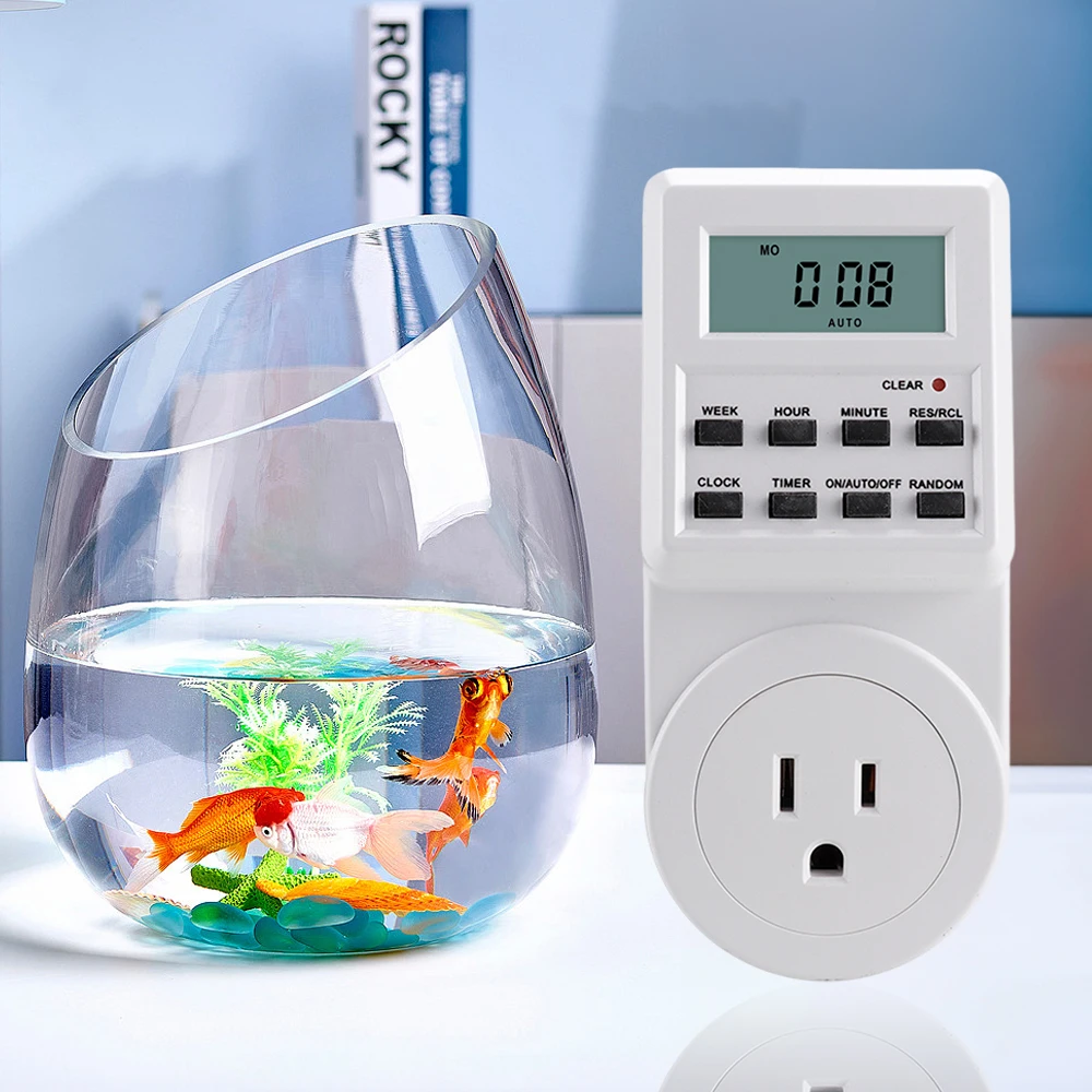 Outlet Timer 24 Hours Programmable and Plug in Timer for Electrical Outlets Indoor Digital Timer for Aquarium Light and Lamp