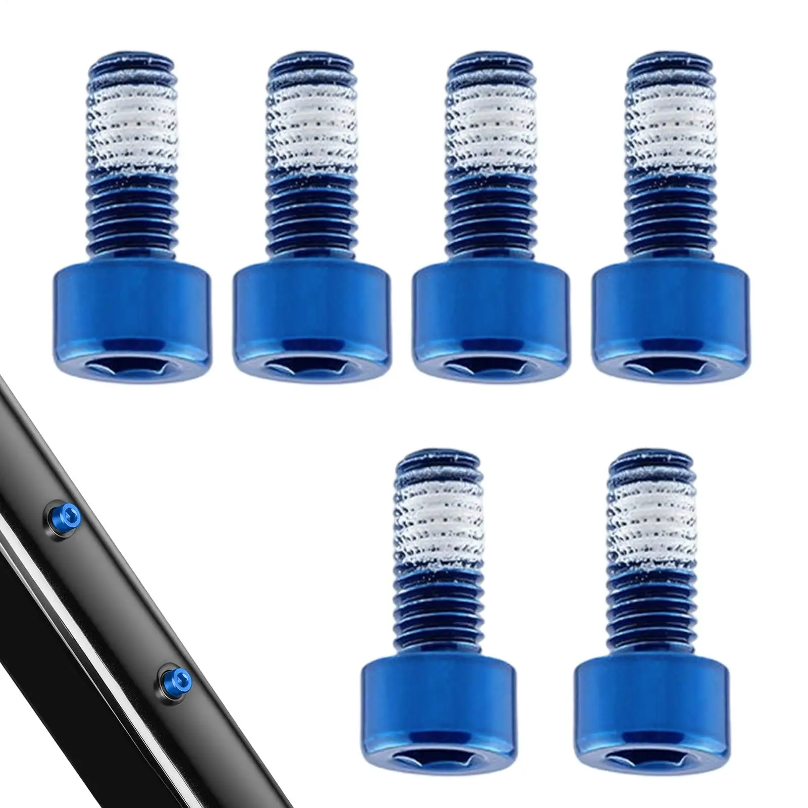 6 Pieces Bicycle Bottle Cage Bolts Colorful Steel Hex Socket Screws for Road Bike Water Holder Mount Accessories Kit