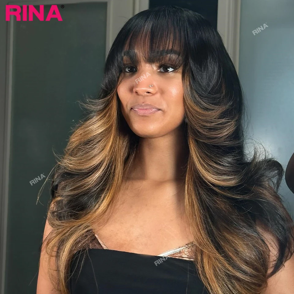 

Black 30 Color With Bang Body Wave Human Hair Wig With Bangs for Women 13x4 Lace Wigs 180 Density Brazilian 30 Inch Wigs On Sale