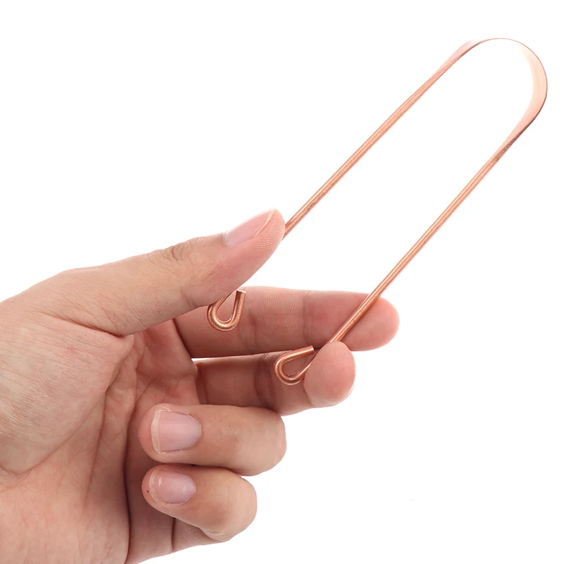 1pcs Red Copper Tongue Scraper Cleaner Scraper Dental Oral Care Hygiene Health Care Tool for Men and Women