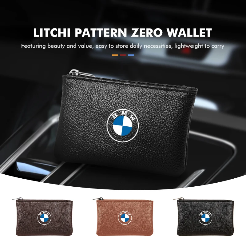 Emblemas de cuero para coche, bolsillo para guardar el permiso de conducir, accesorios para billetera de monedas para BMW G30 G20 M3 M5 E91 E92 E93 E36 E70 X3 X4 X5 X1