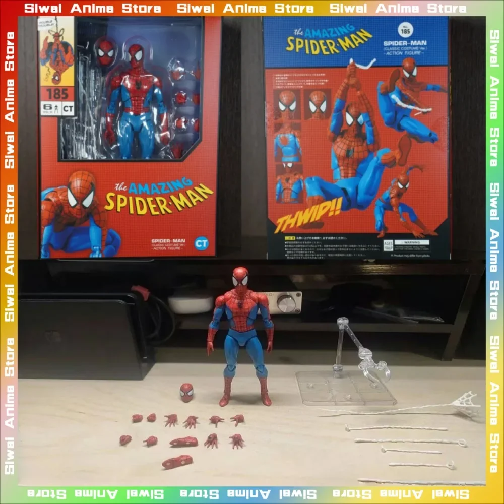 

Ct Toys Человек-паук Mafex185, классическая одежда, аниме, фигурка, игрушки, детская коллекция, модель игрушки, украшение для рабочего стола, подарки