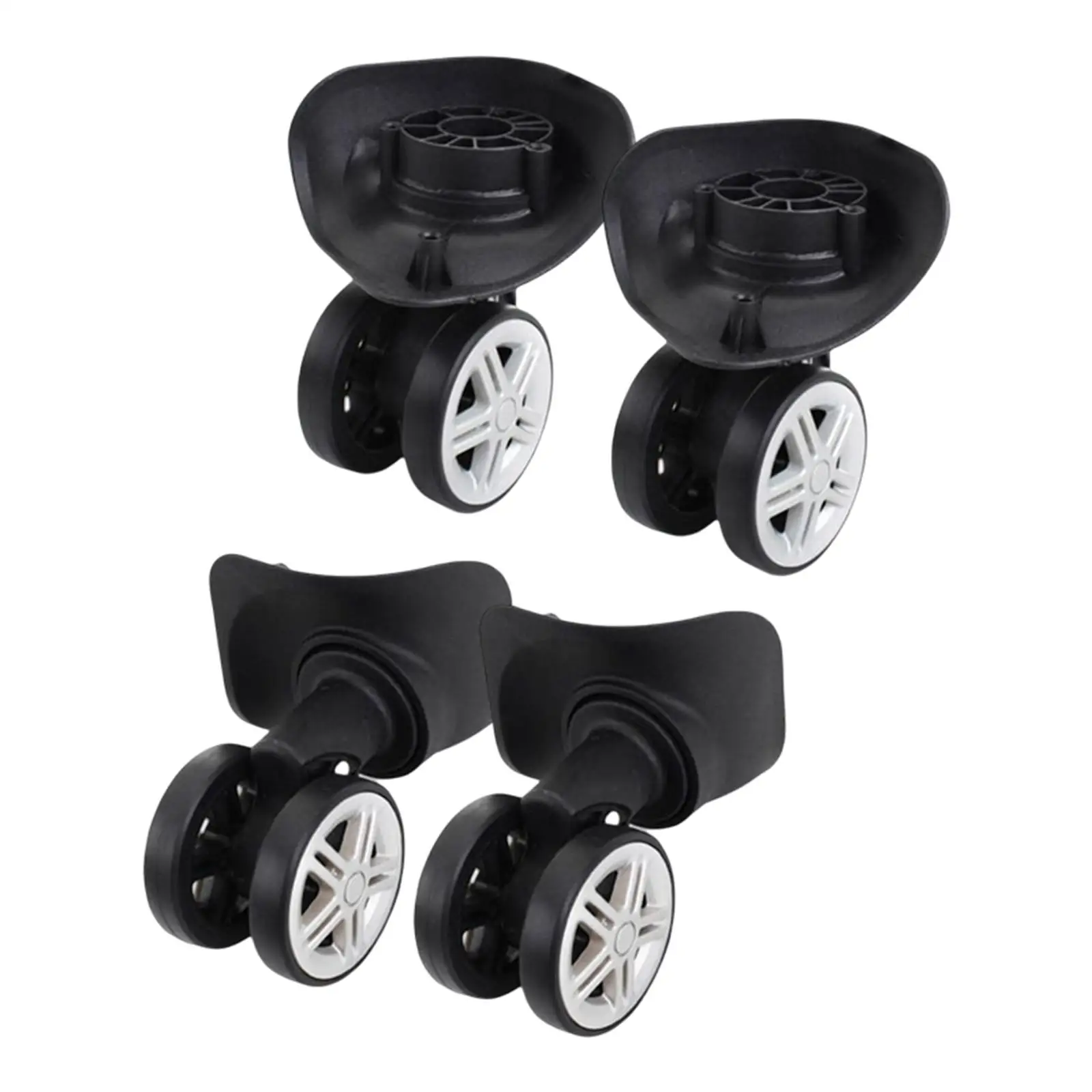 4Pcs Mute Replacement Luggage Suitcase Wheels Black Left and Right 360 Swivel Casters for Trolley Suitcase Travel Box Accessory