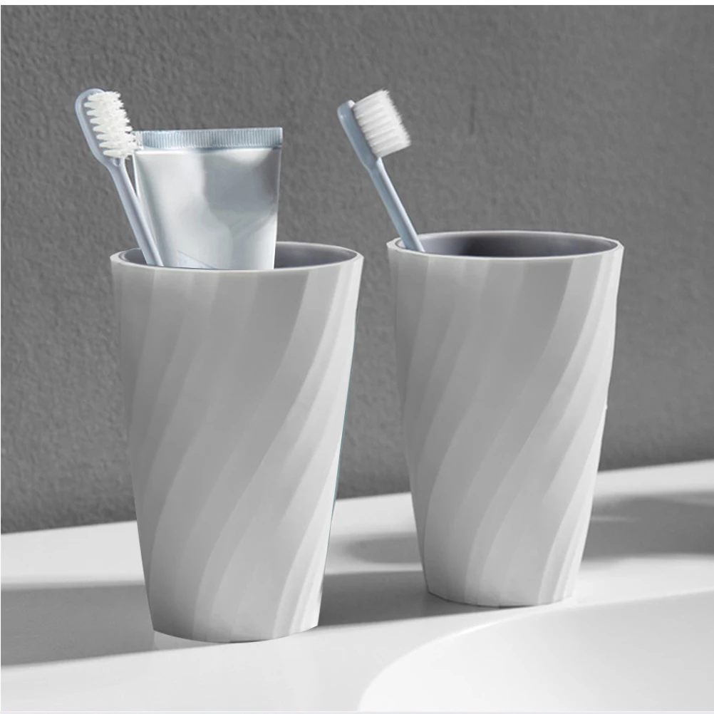 

2 Pcs Tooth Brush Holder Toothbrush Storage Box Home Cup Travel Gargle Household Mug Lovers